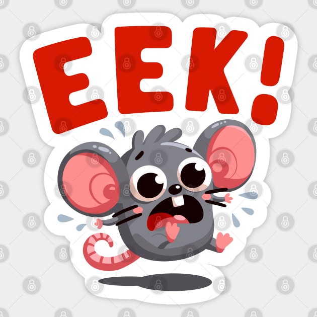 Eek! The Startled Mouse Sticker by SimplyIdeas